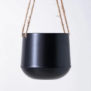 Rubi Calma Black Hanging Ceramic Planter Plant Pot
